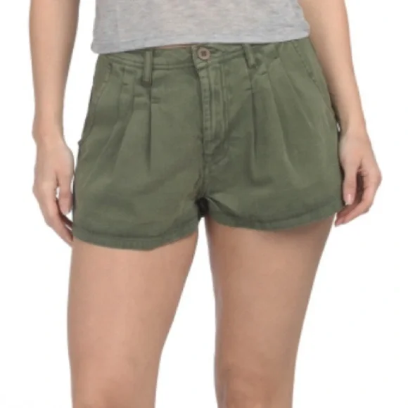 FREE PEOPLE Nora Mini Trouser Shorts Women’s Size 10. Army Green. NWTS - Picture 2 of 9